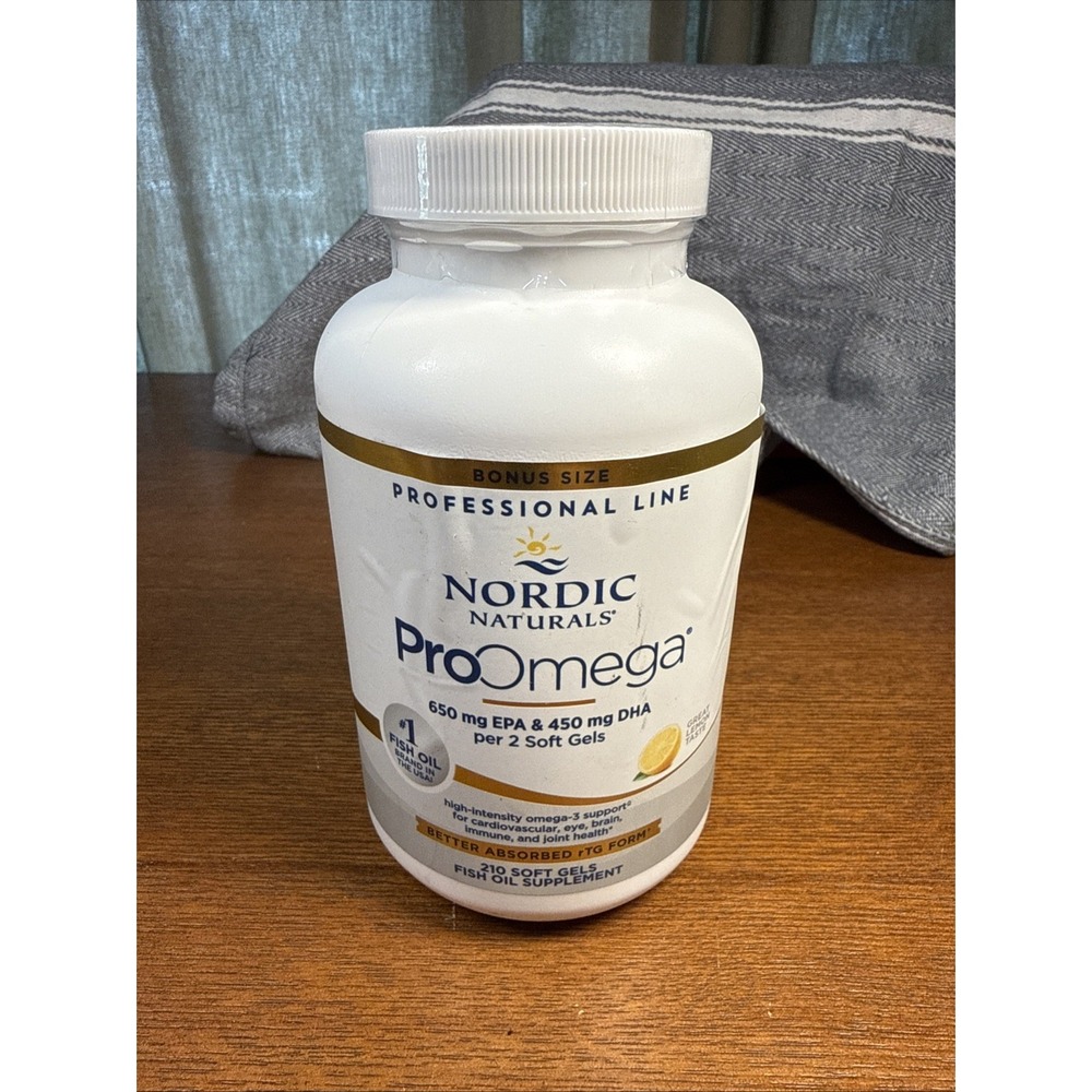 Nordic Naturals ProOmega Soft Gels - Concentrated Omega-3 Fish Oil, 210 Count